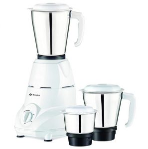 Bajaj Rex Mixer Grinder, 500W, 3 Jars (White)