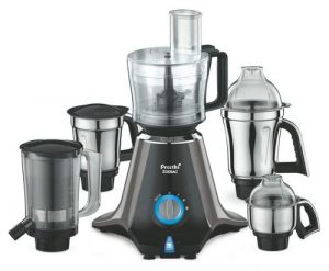 Preethi Zodiac MG 218 Mixer Grinder, 750W, 5 Jars (Black/ Light Grey)