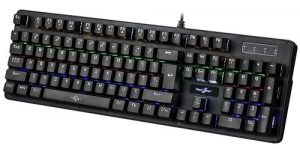 Redgear Shadow Amulet Mechanical Keyboard with Clicky Blue Switch, Rainbow LED Modes, Windows Keylock and Floating Keycaps, Full Size