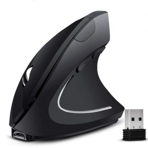 Ergonomic Mouse, Tobo Vertical Wireless Mouse - Rechargeable 2.4GHz Optical Vertical Mice : 3 Adjustable DPI 800/1200/1600 Levels 6 Buttons, for Laptop, PC, Computer, Desktop, Notebook etc, Black